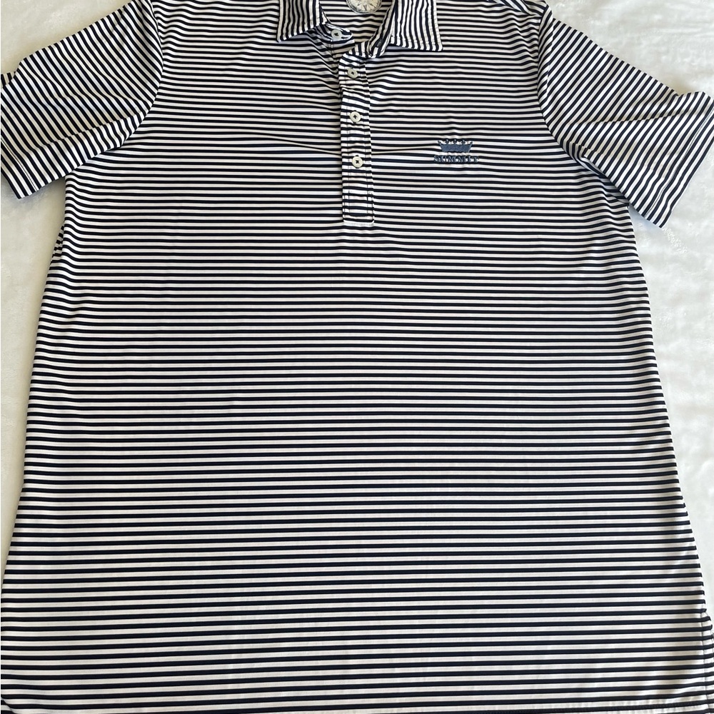 Ralph Lauren RLX Men's Black and White Striped Polo Shirt